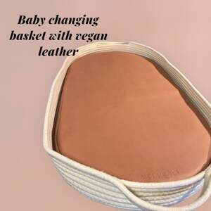 Baby Changing Basket with Breathable & Waterproof vegan leather pad